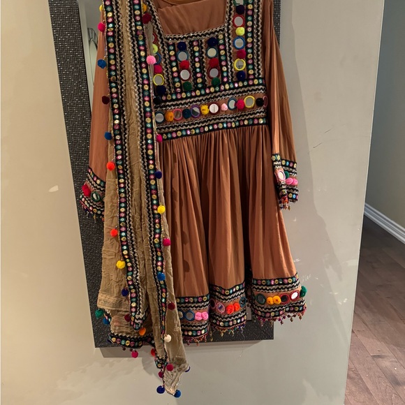 Afghan Embroidered dress with Pom poms - Picture 1 of 5